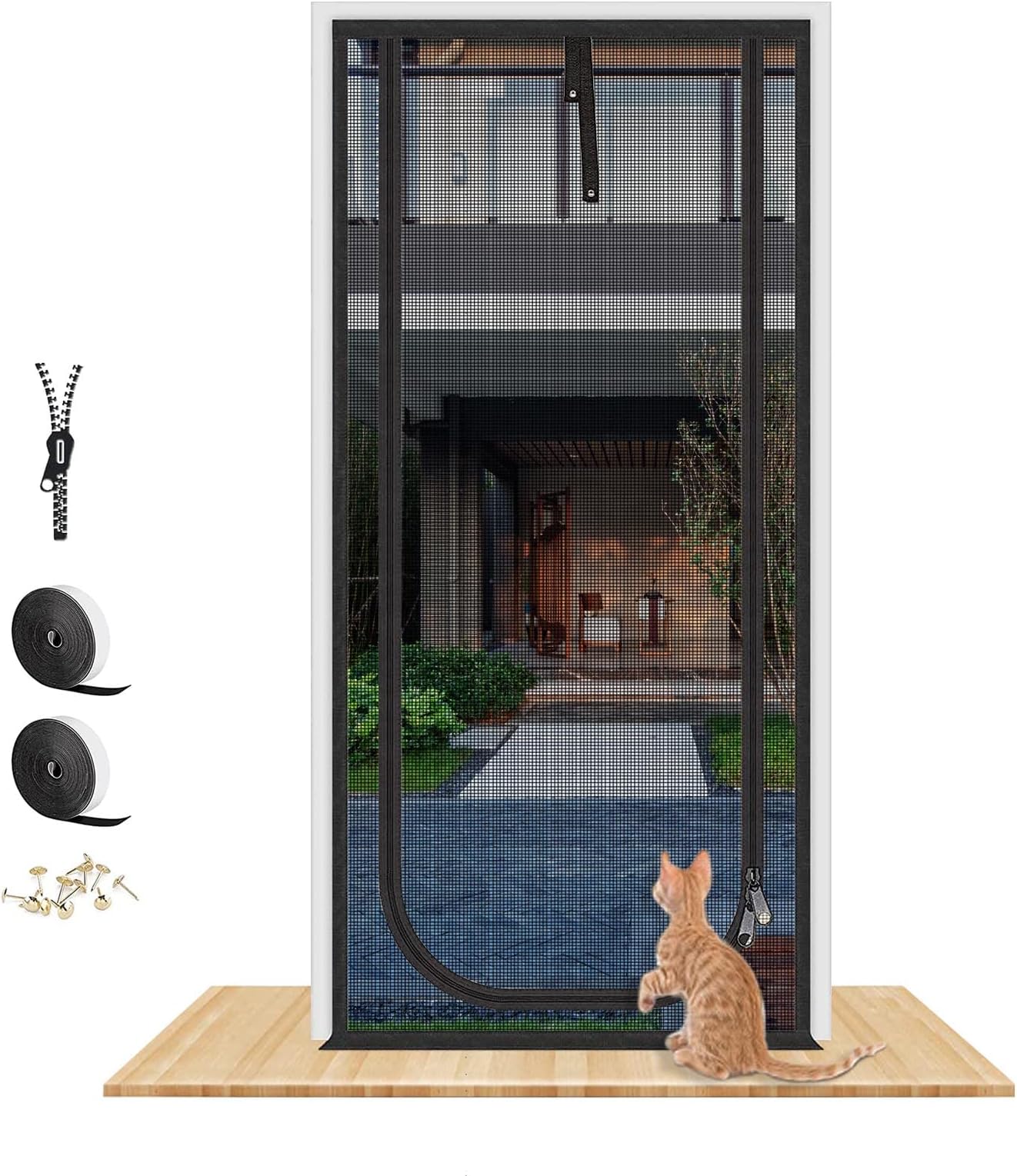 QWR Upgraded Pet Screen Door Fits Doors Up to 30"x80