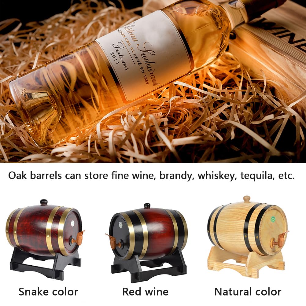 Tonneau en chêne – Tonneau en bois de 1,5 L, fût de rangement de 3 L | Distributeur d'alcool personnalisé gravé pour whisky, vodka, rhum, tequila, bière, spiritueux, récipient décoratif pour cuisine