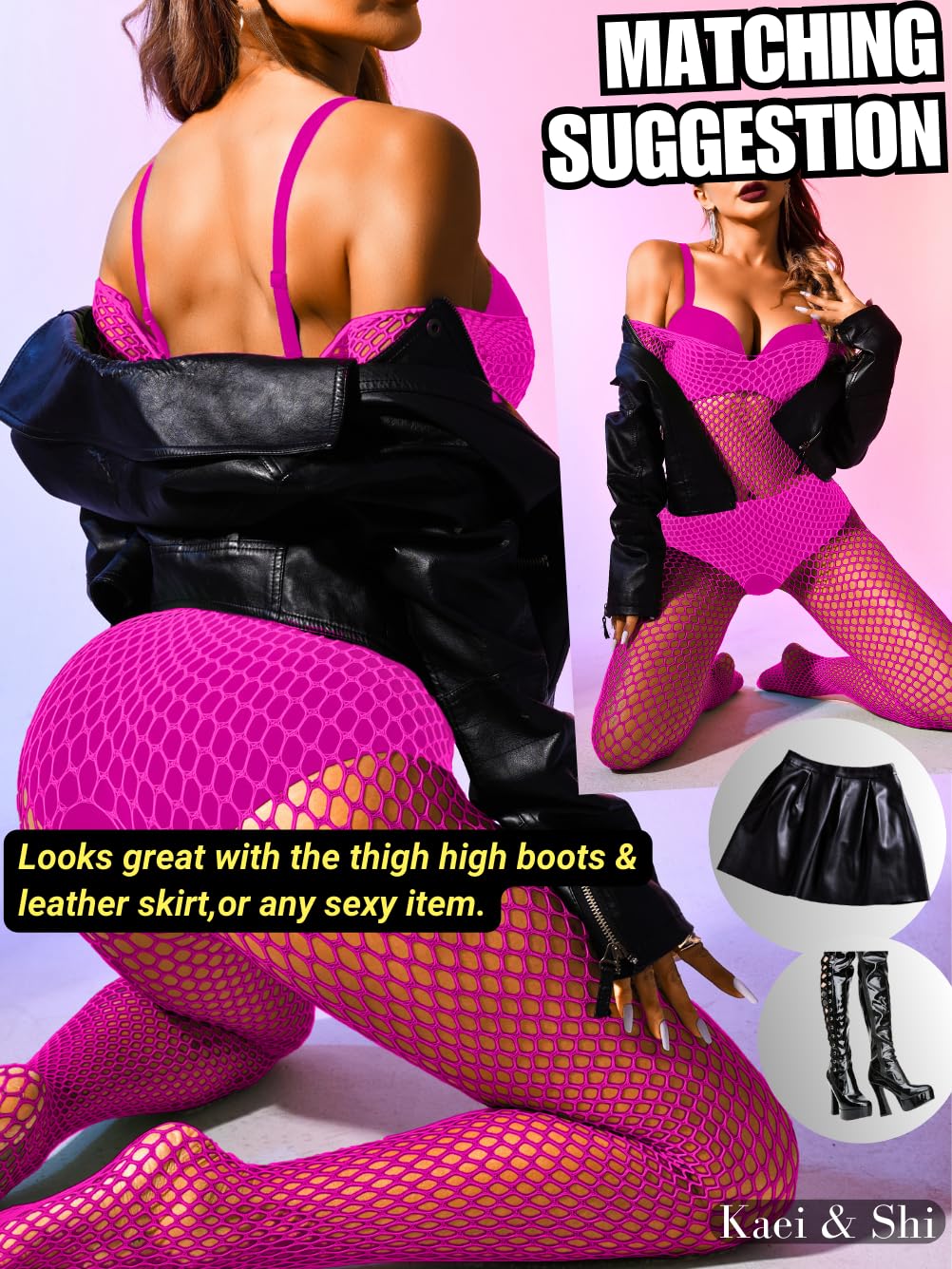 Kaei&Shi Fishnet Bodysuit, Rave Outfits, Backless Bodystocking Fits 0-18