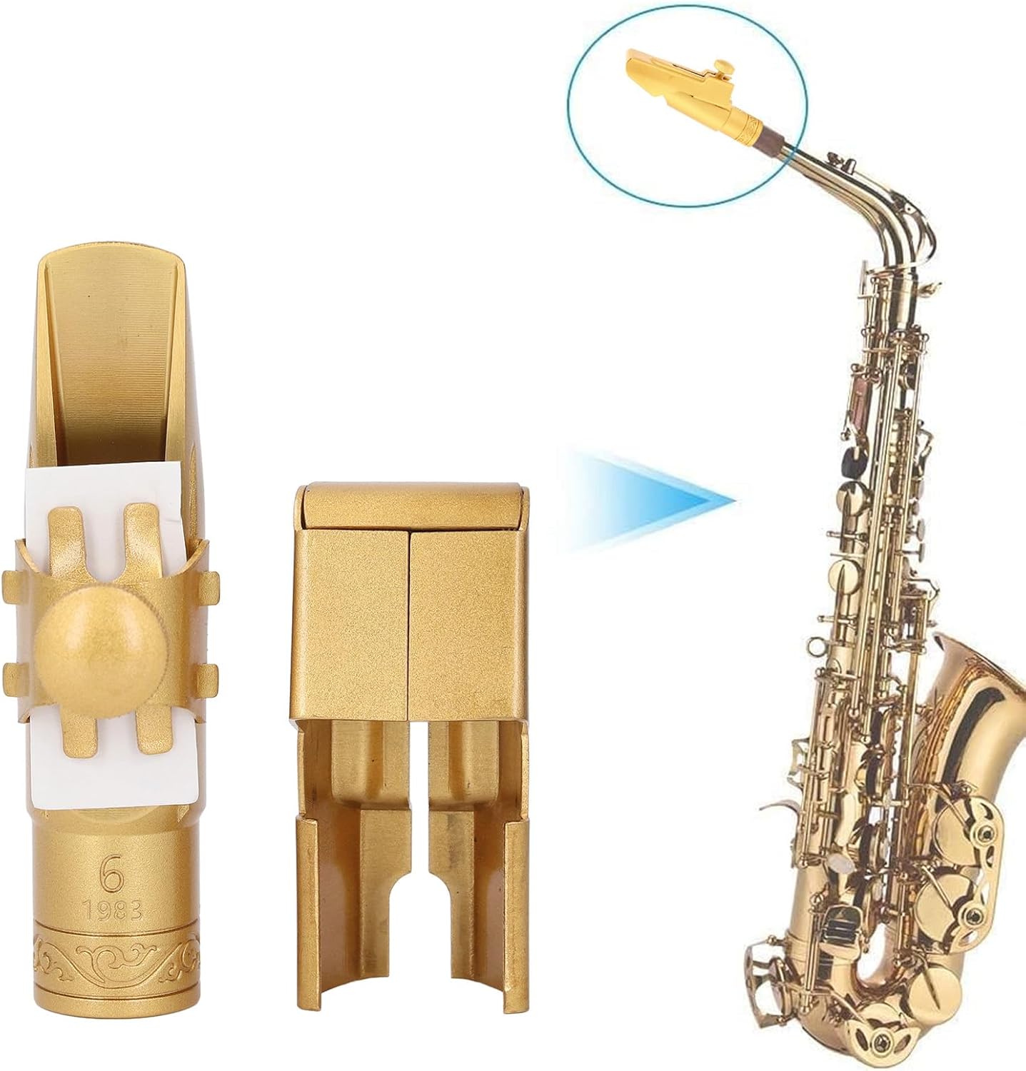 Soprano Saxophone Mouthpiece Model 6 Gold Plated Brass Metal Sax Saxophone Mouthpiece B Flat Soprano Sax Mouthpiece Musical Instruments Accessory