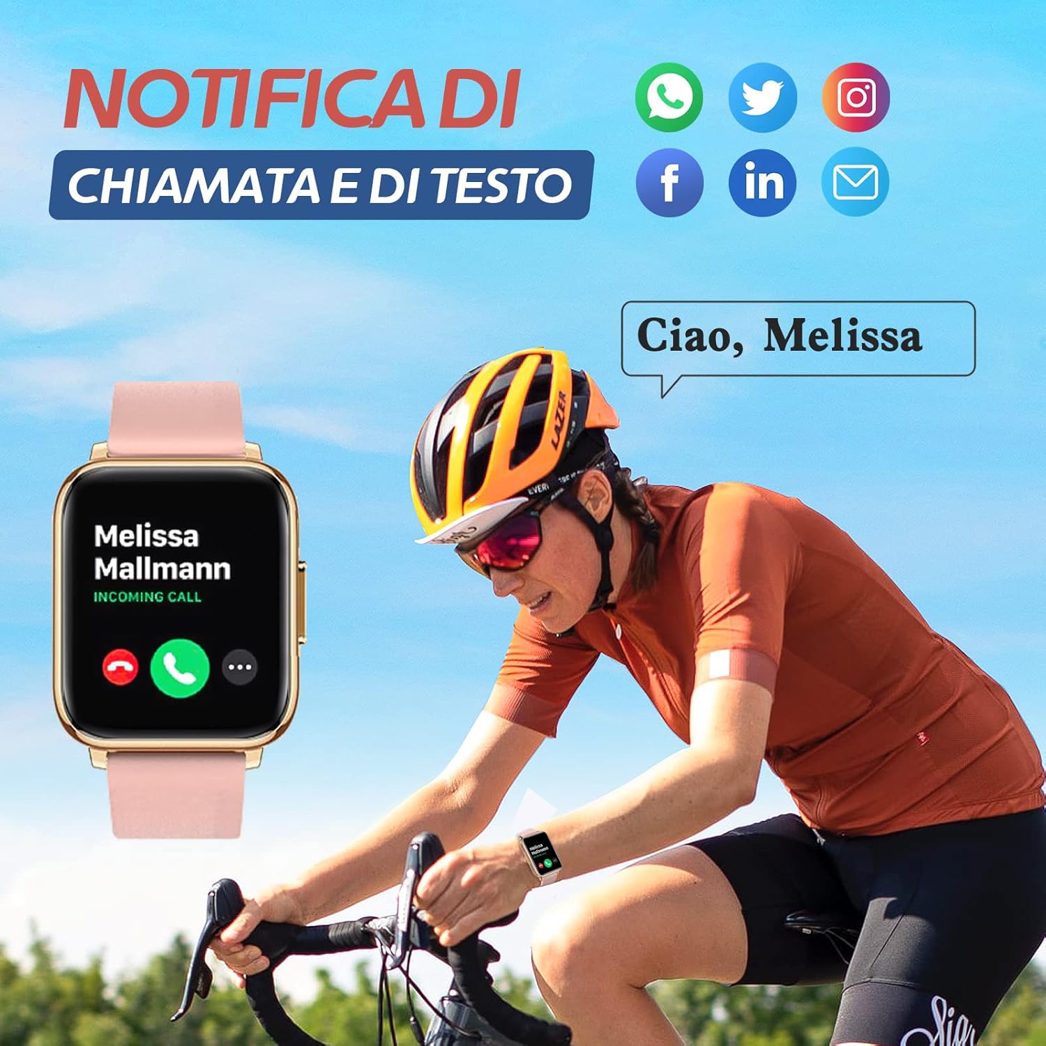 Smartwatch Donna con Chiamate Orologio Intelligente Android iOS Promemoria Messaggi Fitness Tracker 1.7 HD Touchscreen IP68 Impermeabile Orologio Sportivo con Cardiofrequenzimetro, Controllo Musica Smartwatch Donna con Chiamate Orologio Intelligente Android iOS Promemoria Messaggi Fitness Tracker 1.7 HD Touchscreen IP68 Impermeabile Orologio Sportivo con Cardiofrequenzimetro, Controllo Musica