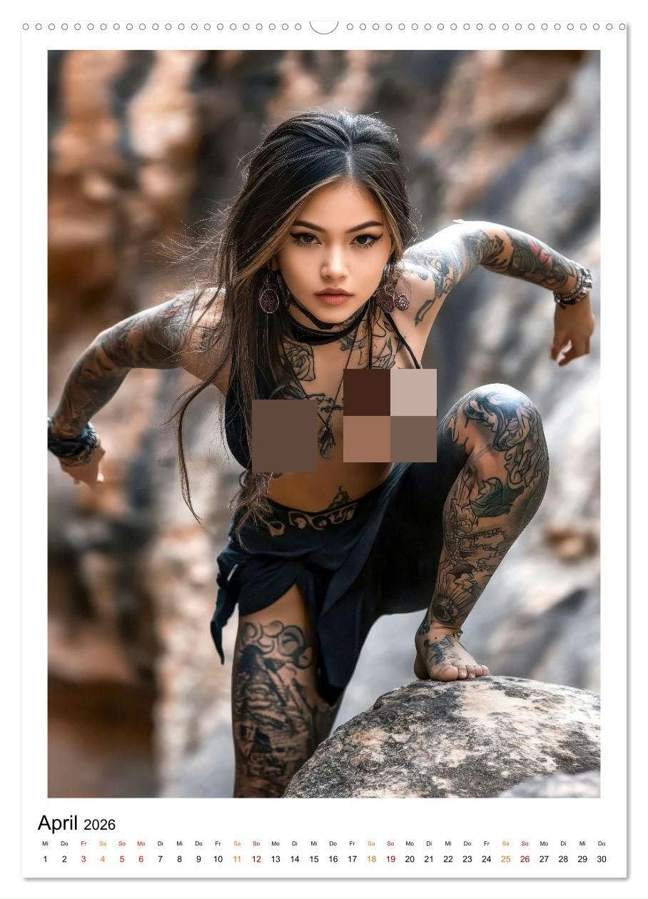 Tattoo Dreams - Sinnliche Kunstwerke (Wandkalender 2026 DIN A2 hoch), CALVENDO Monatskalender: Erotische Frauen verzaubern mit sexy Tatoos. (CALVENDO Erotik)