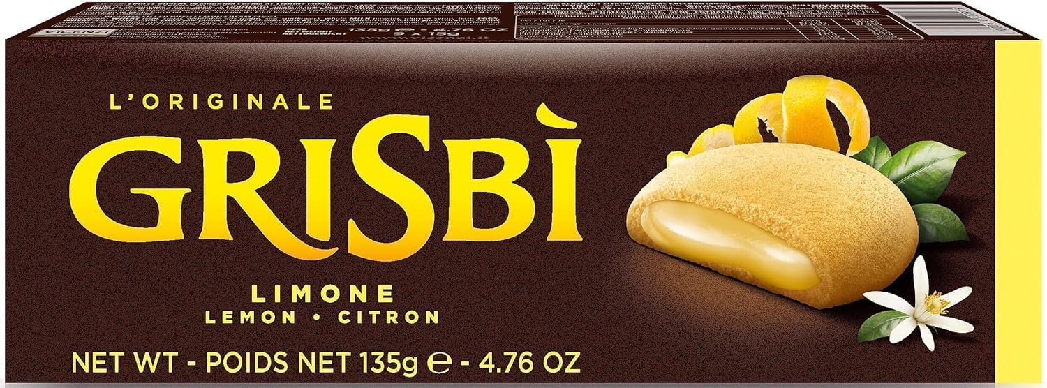 Italian Gourmet Bundle Grisbi Biscuits fourrés citron 3 x 135 g (405 g) – Gâteaux italiens cœur crème citronnée, snack gourmand pause café, dessert à partager, saveur fraîche + Italian Gourmet Polpa
