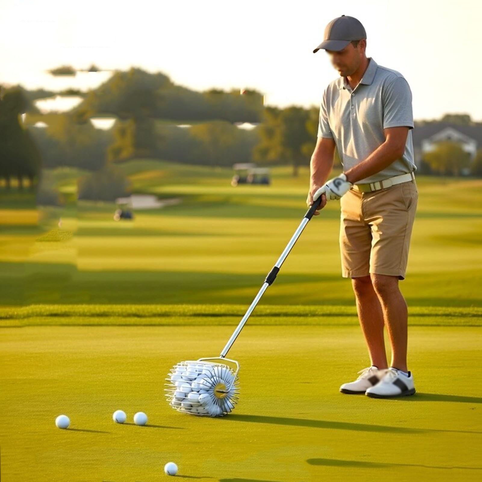 Górny chwytak do piłek golfowych i tenisowych — przenośne, teleskopowe narzędzie cylindryczne umożliwiające szybkie i łatwe pobieranie piłek (bez konieczności zginania)