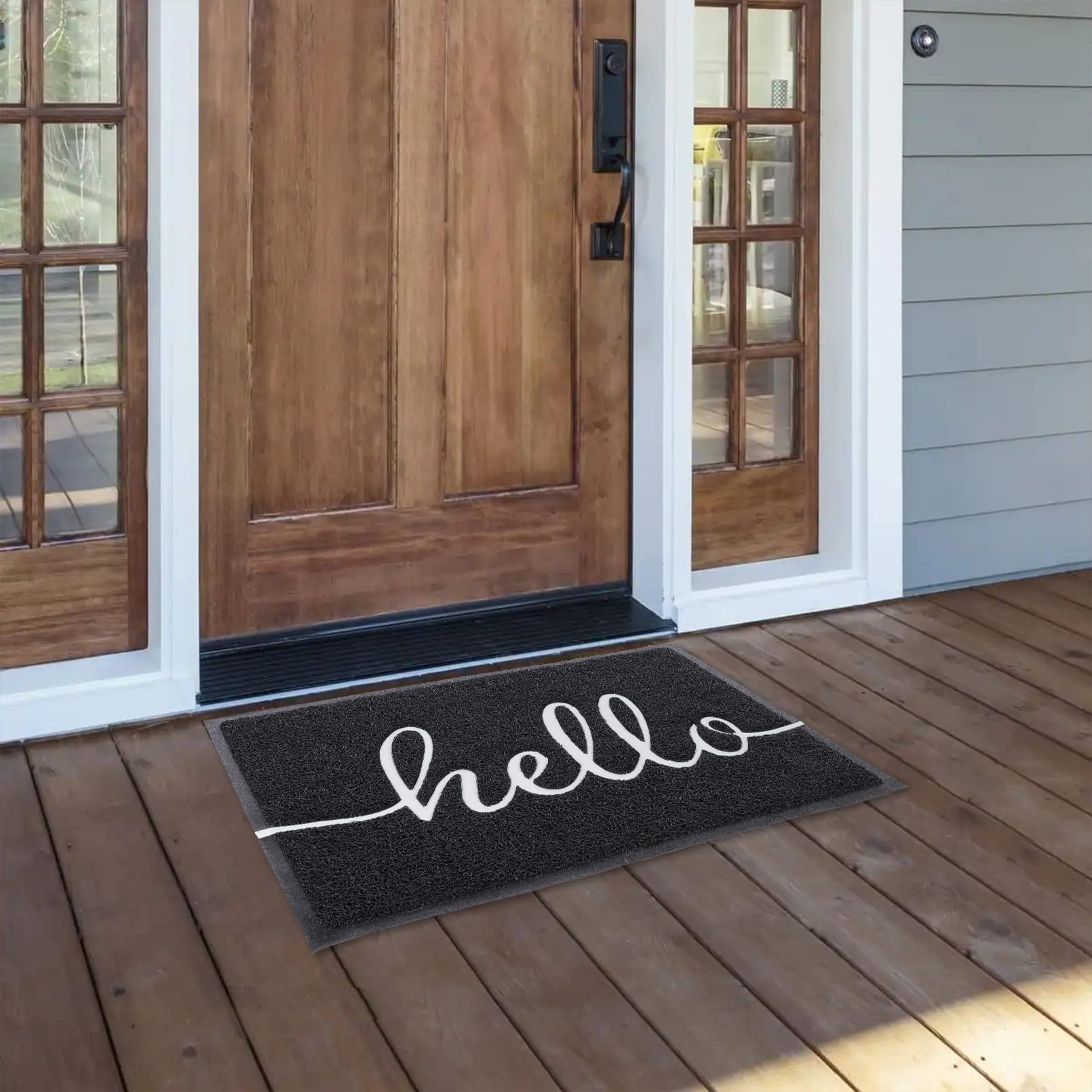 Tapis d'Entrée, 152,4 x 91,4 cm, Paillasson Extérieur Intérieur avec Envers Antidérapant PVC, Résistant et Lavable, Attrape Poussière, Tapis de Porte pour Couloir, Cuisine, Balcon, Garage, Gris | FR