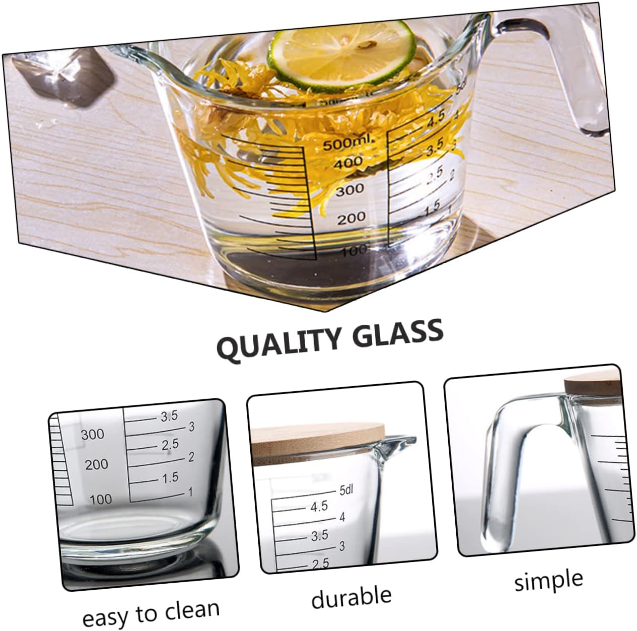 2 Pcs Graduated Cup Measuring Tools Practical Measuring Cups Baking Tool Measuring Cups with Scale Glass Measuring Cups Practical Measuring Jug Baking Measuring Cup