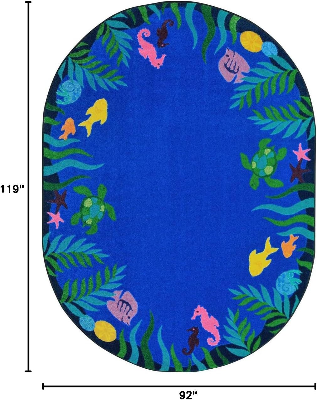 Joy Carpets Soothing Seas 7'8" x 10'9" Oval Area Rug in Color Multi