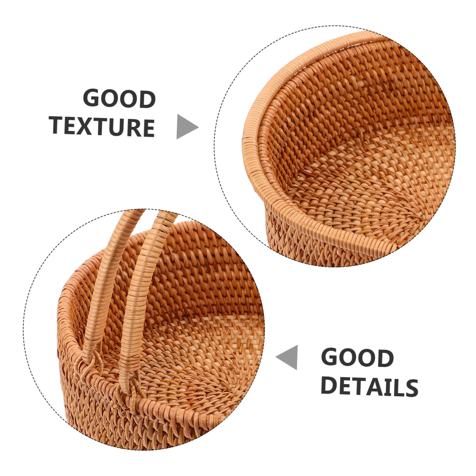 Homoyoyo Cesta de Mimbre Trenzada con Asa Resistente y Duradera Organizador de Ratán Hecho Mano para Picnic Almacenamiento de Frutas y Verduras para Bodas Shower y Decoración del Hogar
