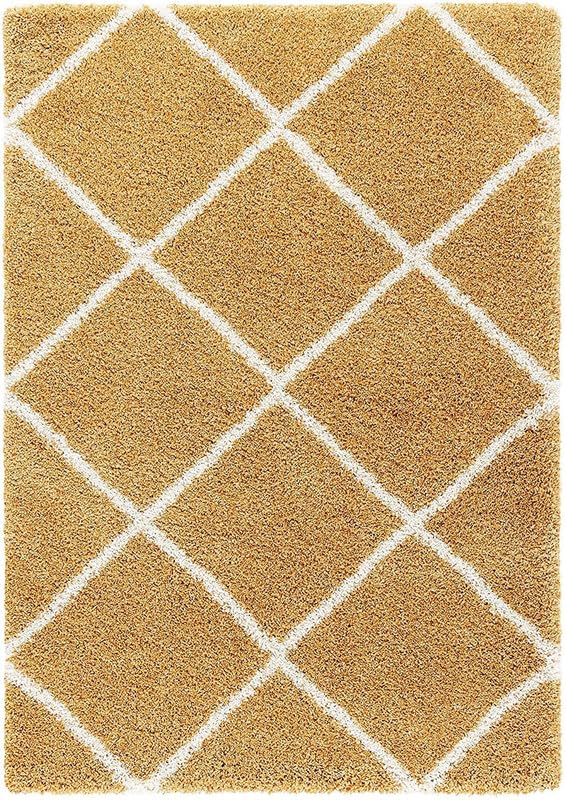Image of FIASCO Polyester Shaggy Bedside Runner, Soft Indoor Modern Shaggy, Soft Rugs for- Living Room, Dinning Room, Office, Bedroom & Hallway Carpet Rugs Size 3X6 Gold Box