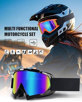 Dirt Bike Goggles with Balaclava Cover Face Mask ATV Motorcycle Motocross Goggles for Women Men