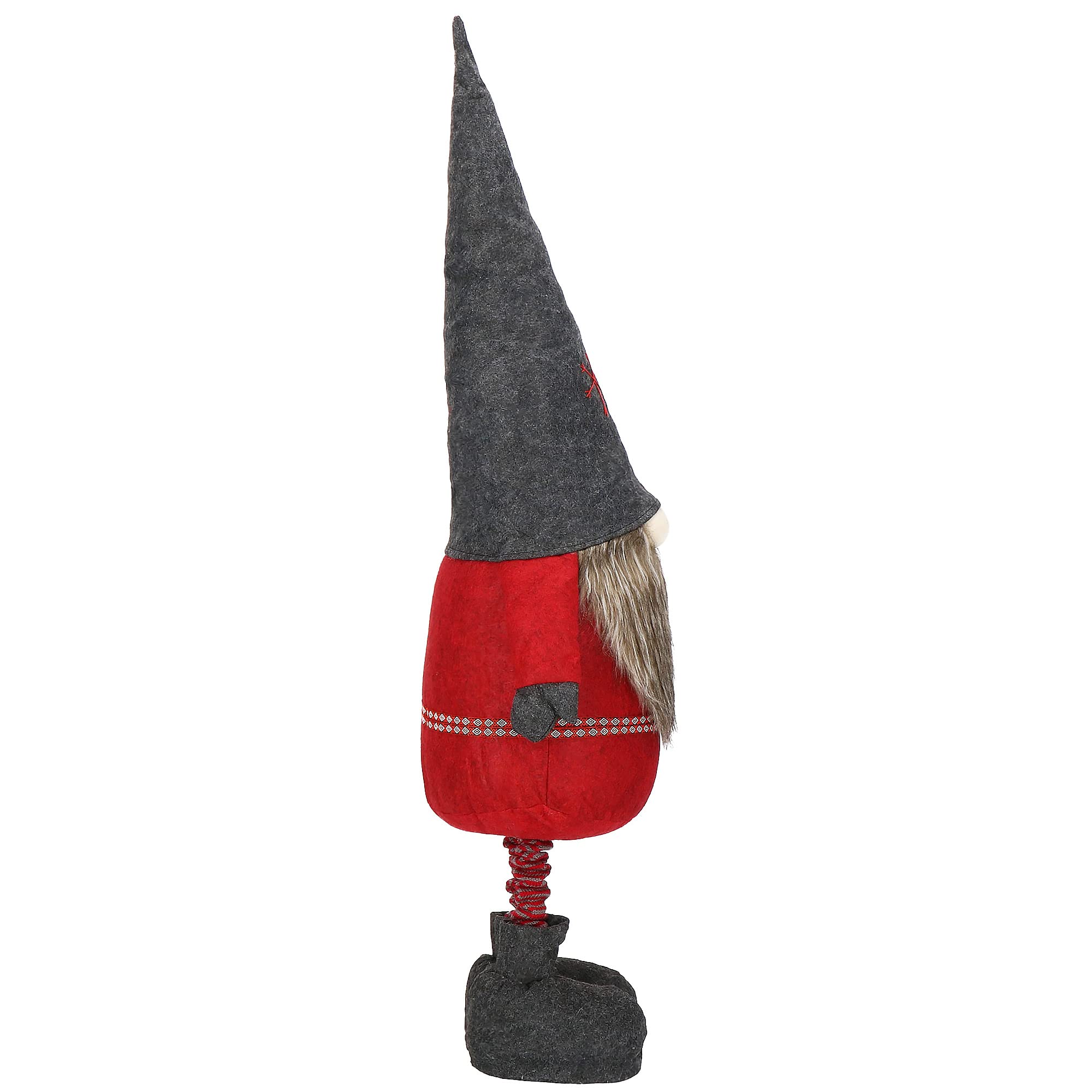 SPRINGOS Figurine décorative nain de Noël, hauteur réglable, 95-160 cm, pieds télescopiques en nain scandinave