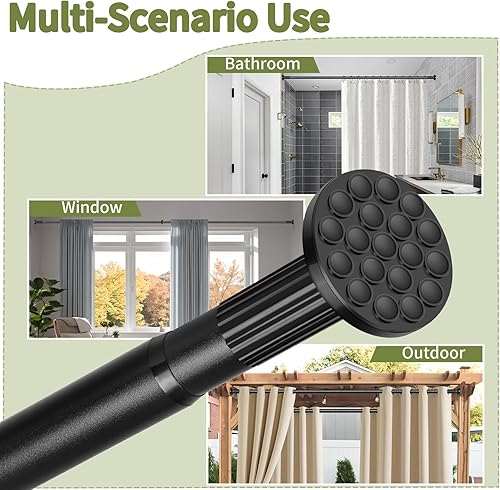 Miniatura 5 de ZYRW Varillas de cortina Warp Alrededor, 2 paquetes de barras de cortina de níquel para ventana de 28 a 48 pulgadas, barras de cortina de