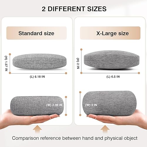 Miniatura 2 de Marvolia Estuche rígido para lentes de sol, funda protectora de tela de lino para gafas de sol para hombres y mujeres