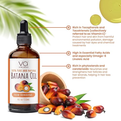 Miniatura 7 de VITAL AFFAIR Aceite de Batana, aceite para el crecimiento del cabello, botella de vidrio de 4 onzas líquidas, prensado en frío, 100% crudo,