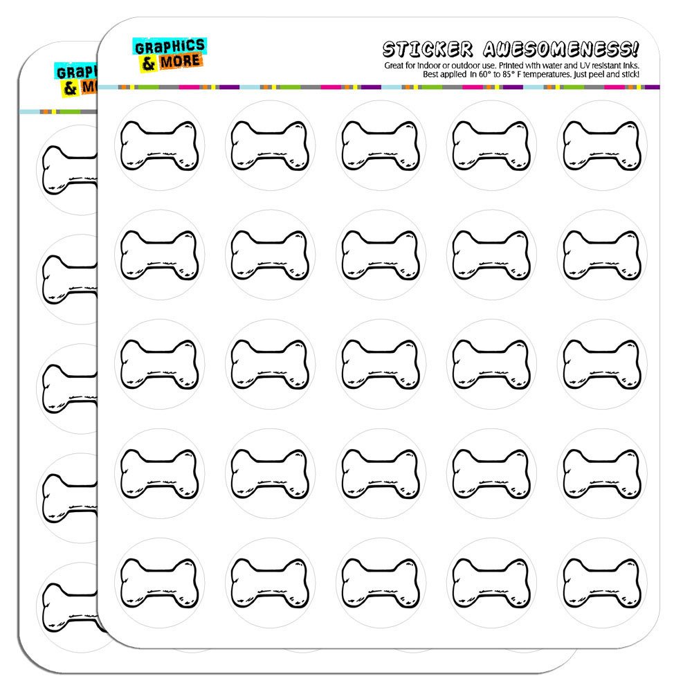 Dog Bone 1" Planner Calendar Scrapbooking Crafting Stickers - Opaque
