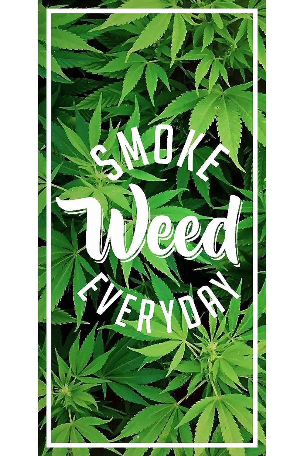 Island Gear Profile 30 x 60 inch 100 Percent Cotton Velour Beach Towel, 30 x 60 inch, Smoke Weed Everyday