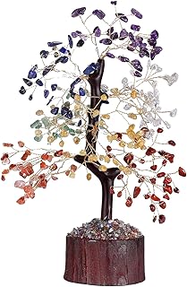 HOM Crystal Tree of Life with 7 Crystals & Healing Stones - Artificial T...