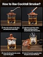 Vista 4 de Kit de ahumado para whisky de 27 piezas - 16 astillas de madera, moldes para bolas de hielo, kit de infusor para ahumado de cócteles, kit de ahumado