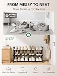 Bumusty Expandable Shoe Rack for Closet, 18“-33” Adjustable Shoe Rack for Small Space, Small Shoe Organizer for Front Door, Sturdy Metal