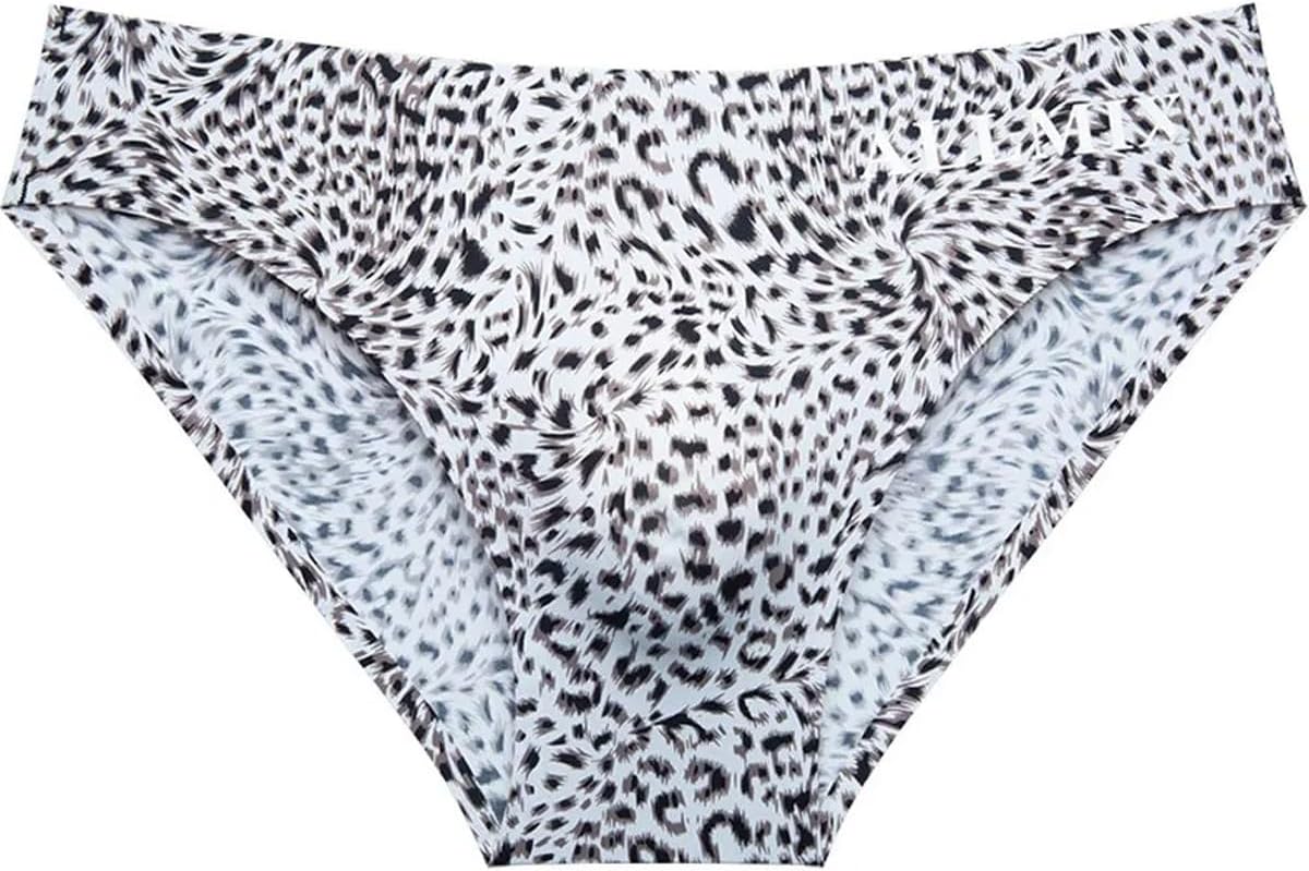 Men's Ice Silk Briefs – Leopard Print Triangle Underwear, Soft Lightweight & Breathable for Summer, 1-Pack Comfort Fit