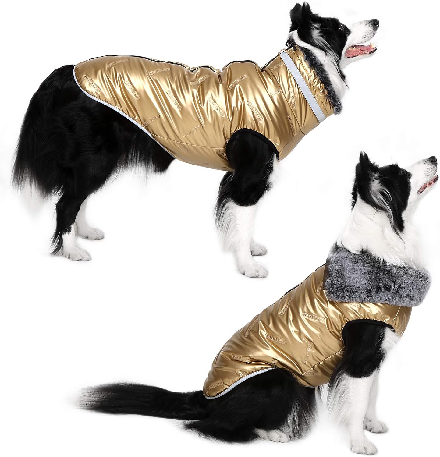 Dog Jacket - Cozy Snow-Proof Wind-Proof Winter Dog Coat with Adjustable Furry Collar, Pet Vest Reflective Dog Jackets for Small Medium…