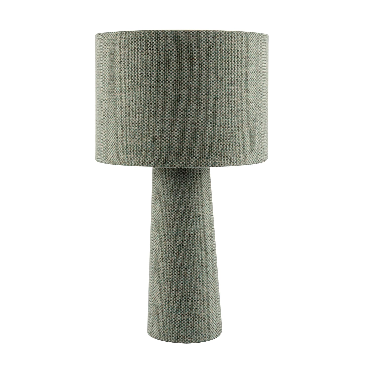 Happy Homewares Green Forest And Olive Jacquard Linen Lamp With Fabric Shade And Base