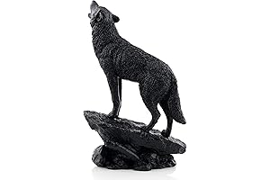 Black Wolf Statue: Captivating Wildlife Sculpture