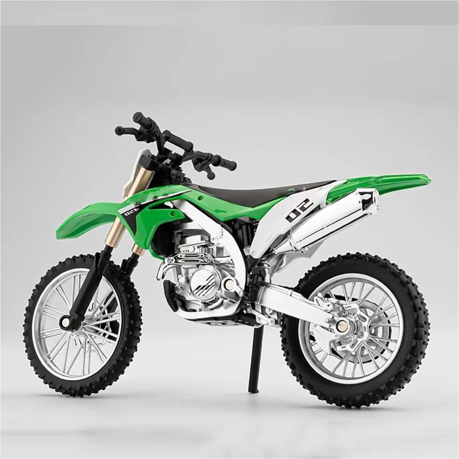 Moto KX450 miniature 1:12 en alliage moulé sous pression avec pneu caoutchouc et direction