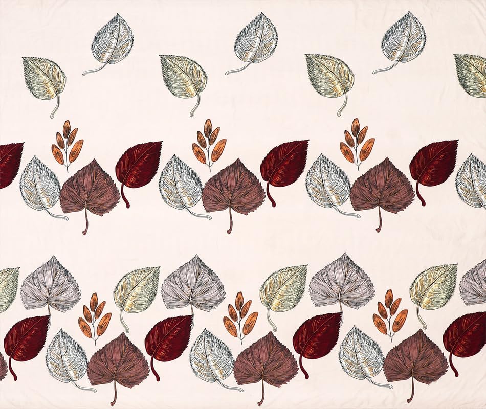 Image of la' amour Cotton Flat Double Bedsheets with 2 King Size Pillow Covers | Double Bed Breathable | Wrinklefree | Ultrasoft 180-220 tc Supersoft Floral | 90x90 Inches, Off White & Brown