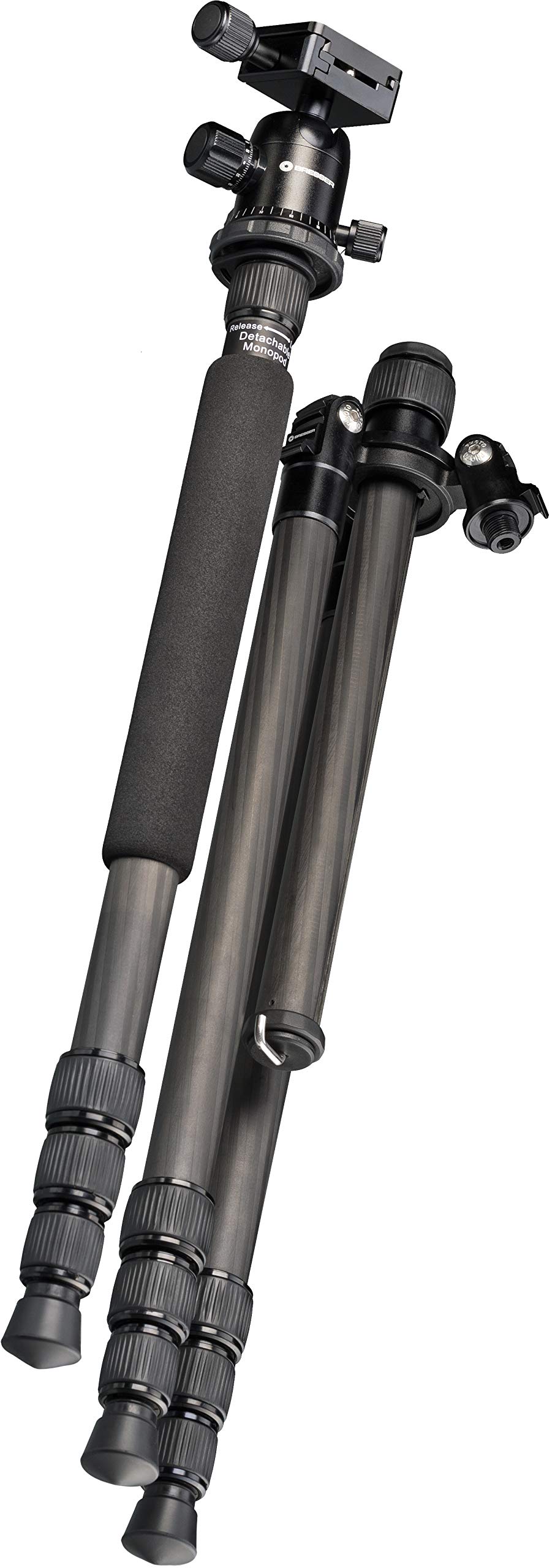 Trípode de Carbono para Cámara BRESSER BR-2504X8C-B1 hasta 10 kg, utilizable como Trípode de Suelo, Monópodo y Trípode de Tres Patas
