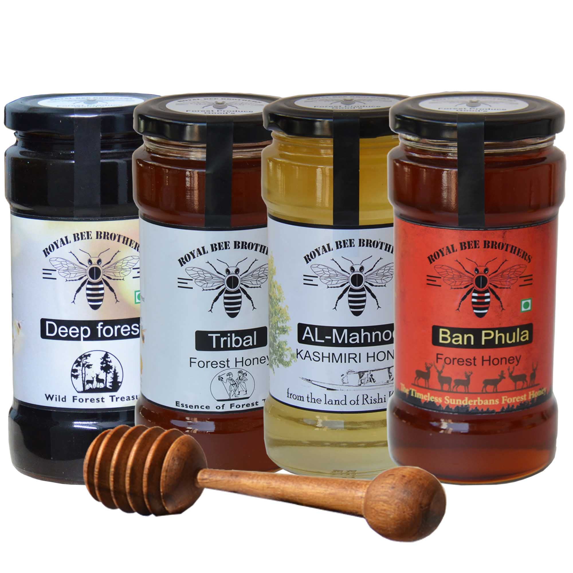 Royal Bee Brothers | Four Type of 100% Natural Wild Forest Honey | Produce of Wild Honey Bee | Raw & Unprocessed| 500 gm * 4 bottle (B08YYN5Q32) Amazon Price History, Amazon Price Tracker