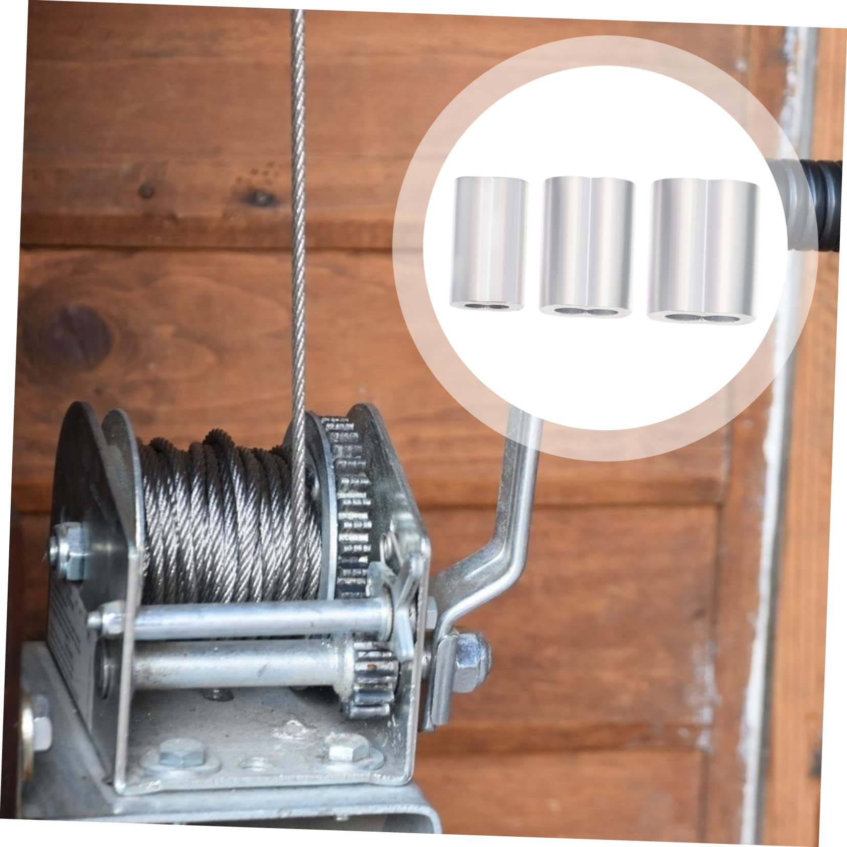 KICHOUSE 180pcs Aluminum Wire Rope Sleeve Aluminum Buckle Double Hanging Wire Ferrules Aluminum Loop Sleeves Double Ferrule Crimping Tool Wire Rope Stop Sleeve Crimp Rope Cable Ends Silver