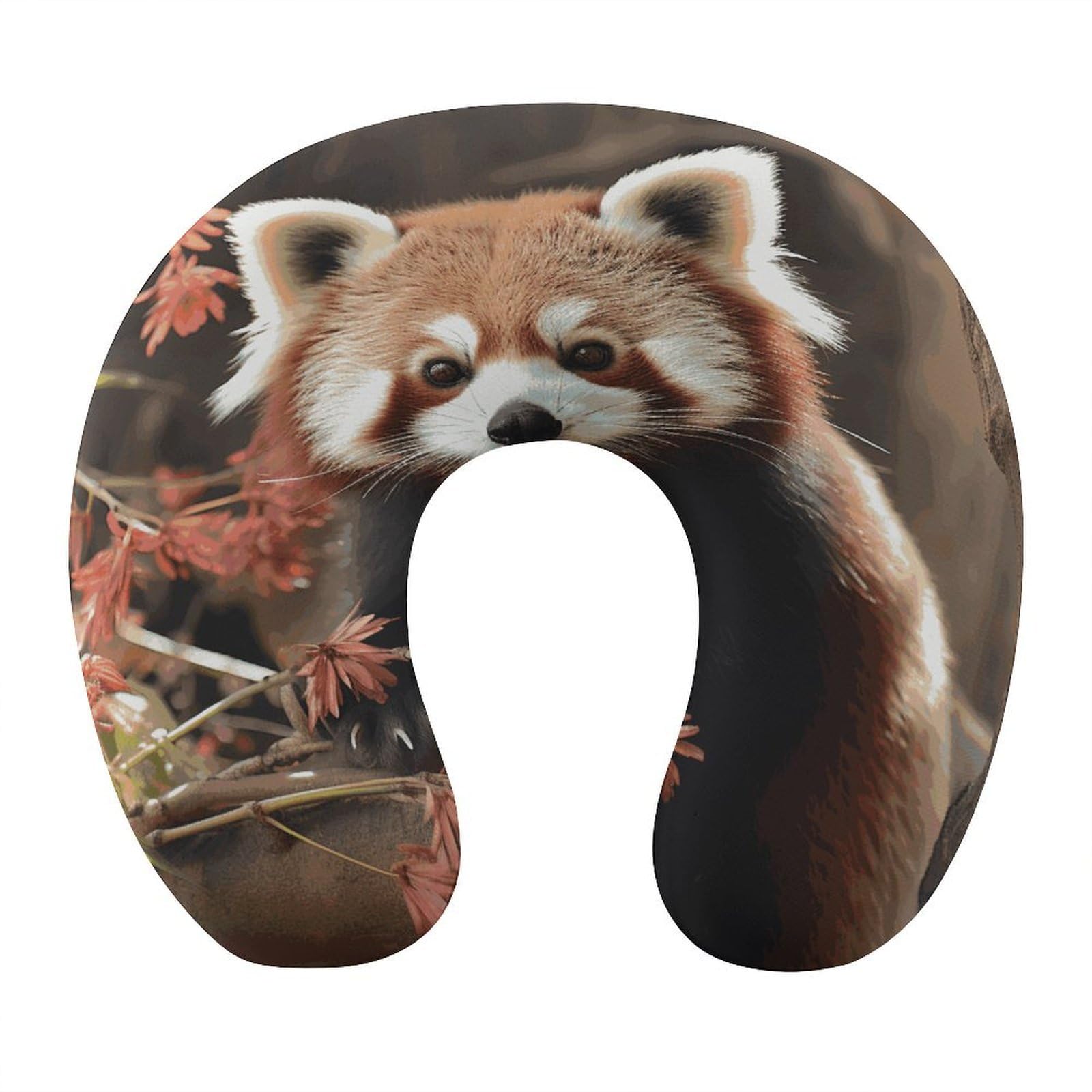 FekiLoot Red Pandas Travel Pillow U Shaped Neck Pillow Comfortable Memory Foam Pillow Portable Soft Headrest Lightweight Neck and Head Support for Planes Trains Self-Driving Cars