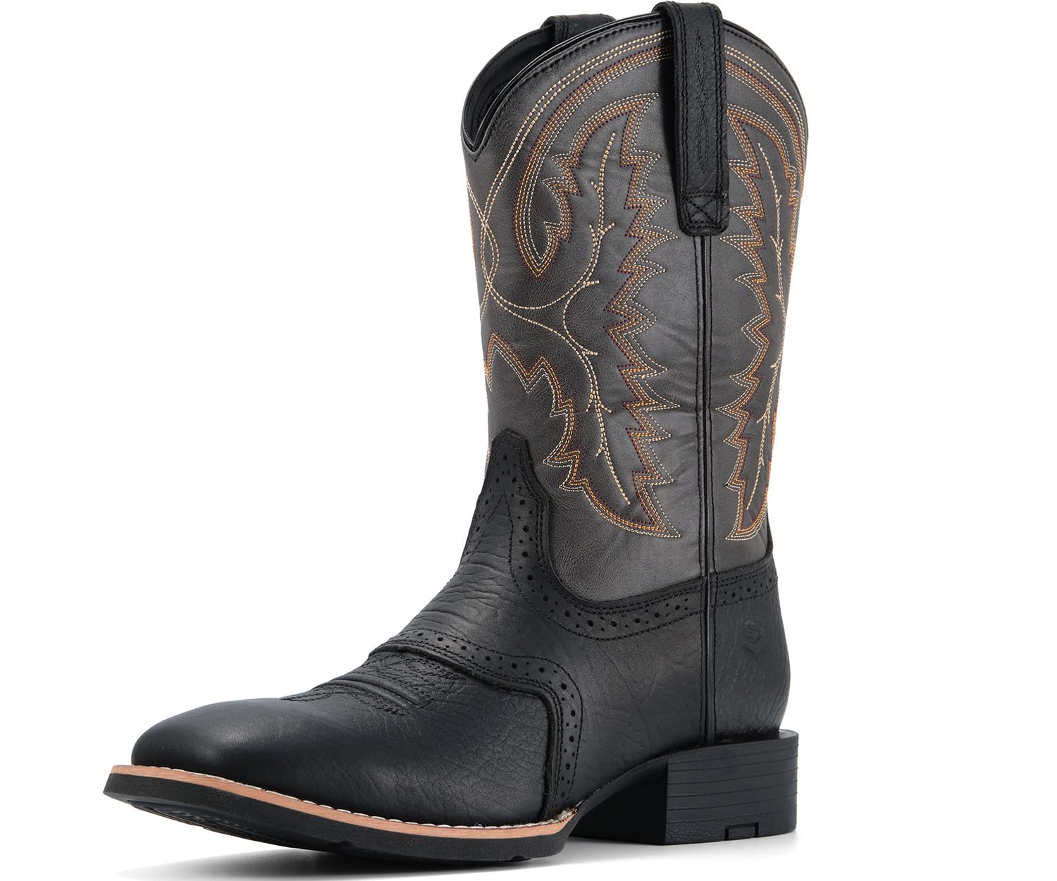SUREWAY Men's Cowboy Boots, Square Toe Pull On Soft Toe Western Boot
