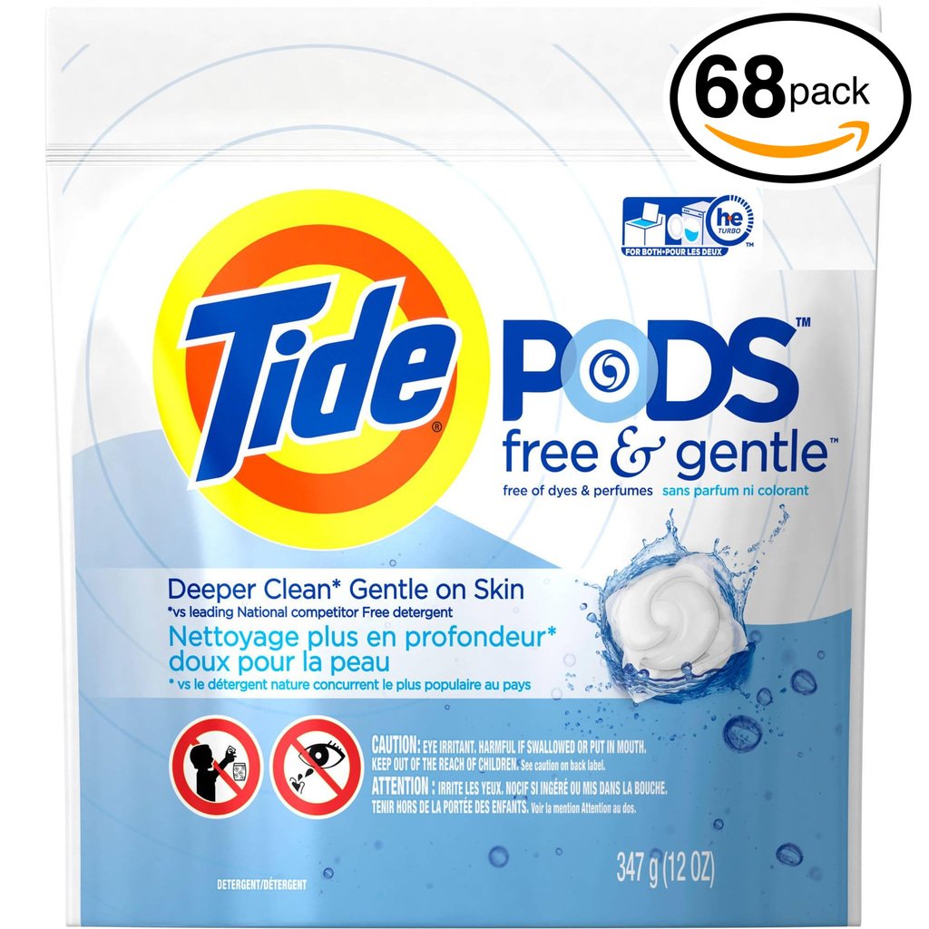 Buy (PACK OF 68 PODS) Tide FREE & GENTLE Laundry Detergent PODS. High