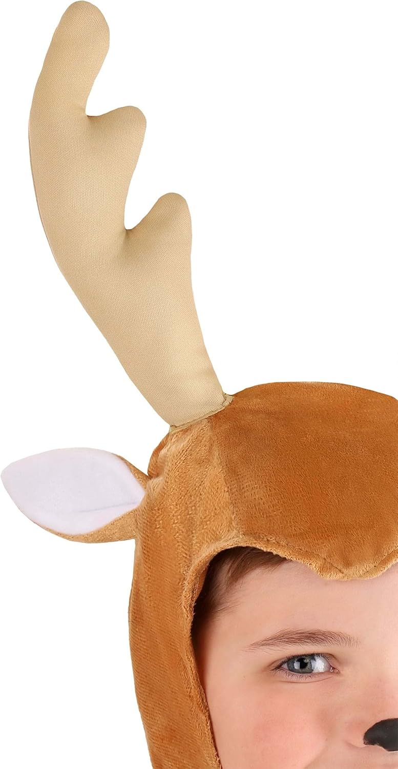 Kids Reindeer Costumes | Christmas Onesie Deer Outfit For Boys And Girls | Headpiece Included - Image 3