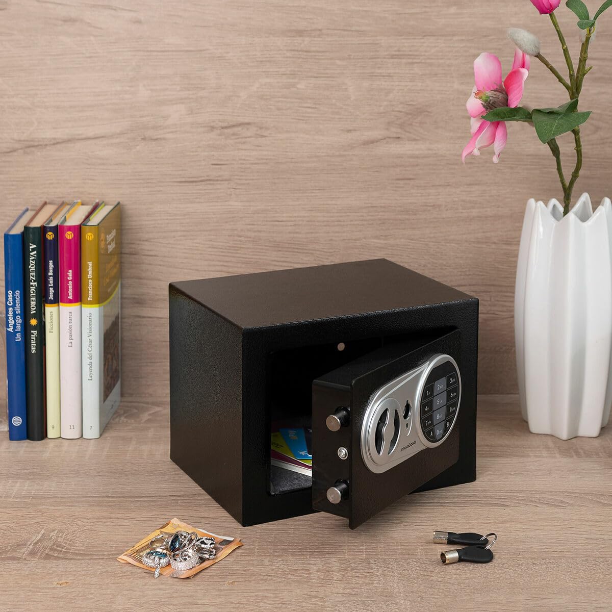 InnovaGoods® Caja Fuerte con Cerradura Electrónica, Caja de Seguridad con Teclado, Perfecta para Hogar, Oficina, Hotel ideal para Almacenar Joyería, Dinero en Efectivo, Documentos.