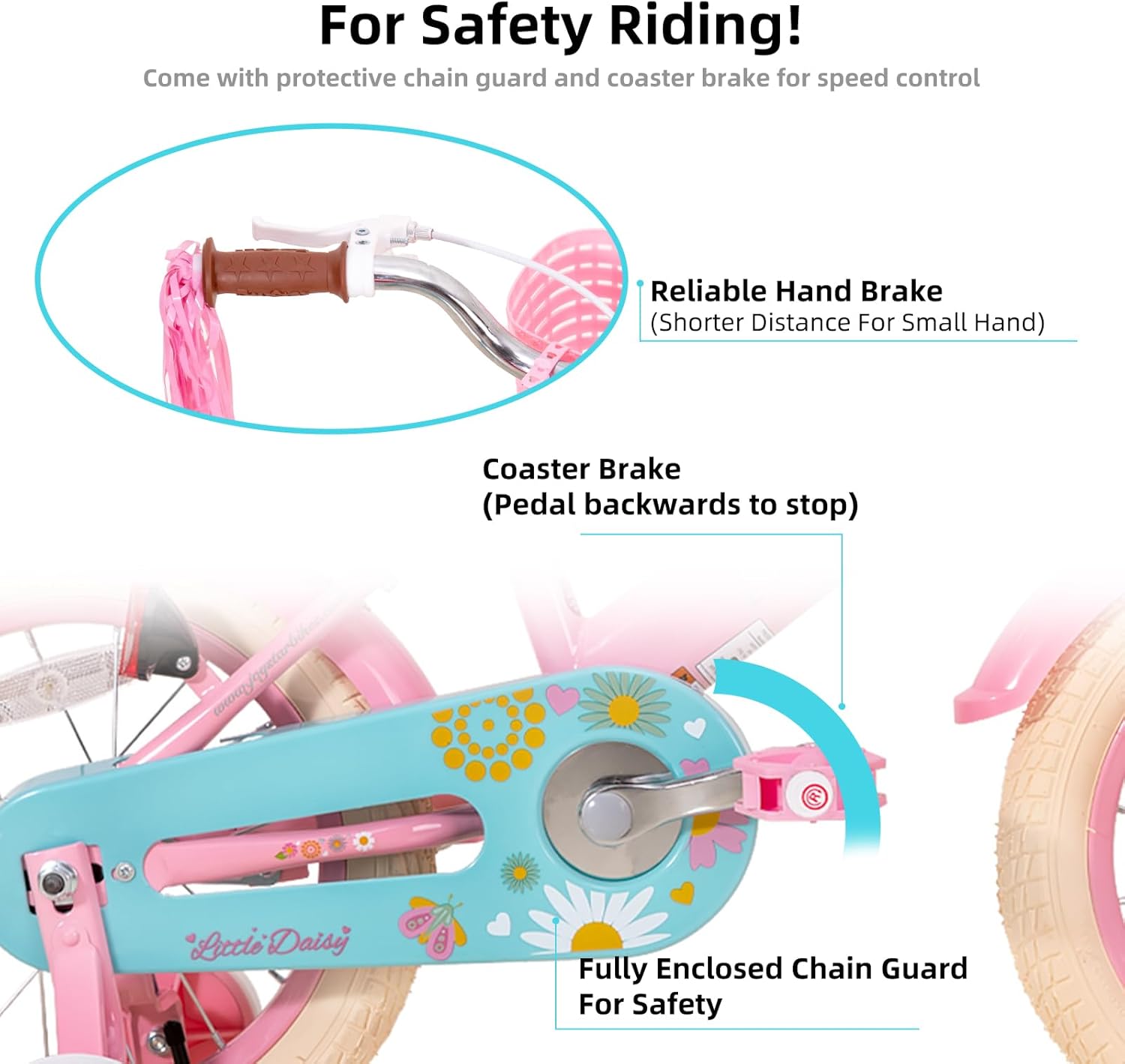 JOYSTAR 12 14 16 Inch Kids Bike with Training Wheels Girls Bike with Doll Seat Basket & Streamers Kids Bicycle for Girls 2-7 Years Toddler Girl Bikes