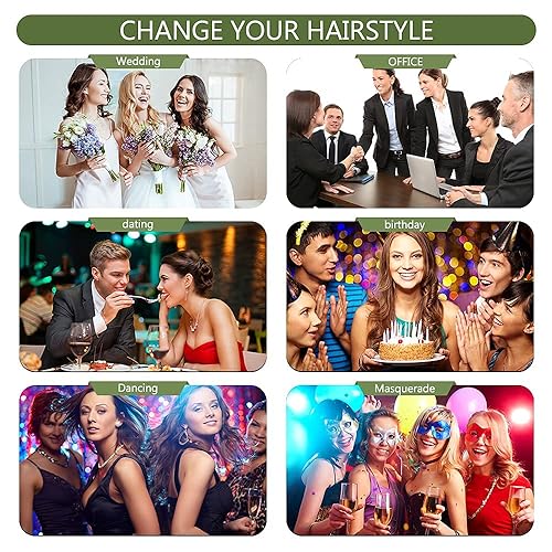 Miniatura 7 de HSPJHTM Extensiones de cabello castaño con clip para mujer, extensión de cabello de Halloween de 22 pulgadas, sintético, 5 piezas, largo, lacio,