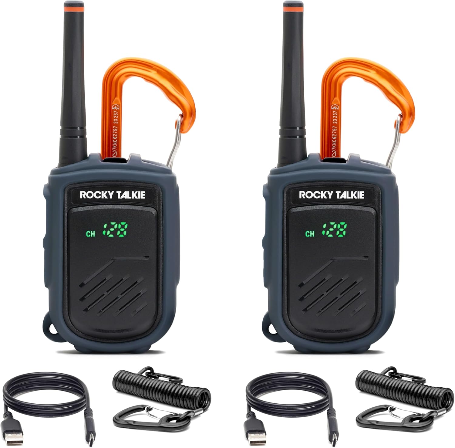 Rocky Talkie Mountain Radio - Long Range Walkie Talkie, FRS Handheld Radio, 4 Day Battery Life, Max Durability, 2 Pack