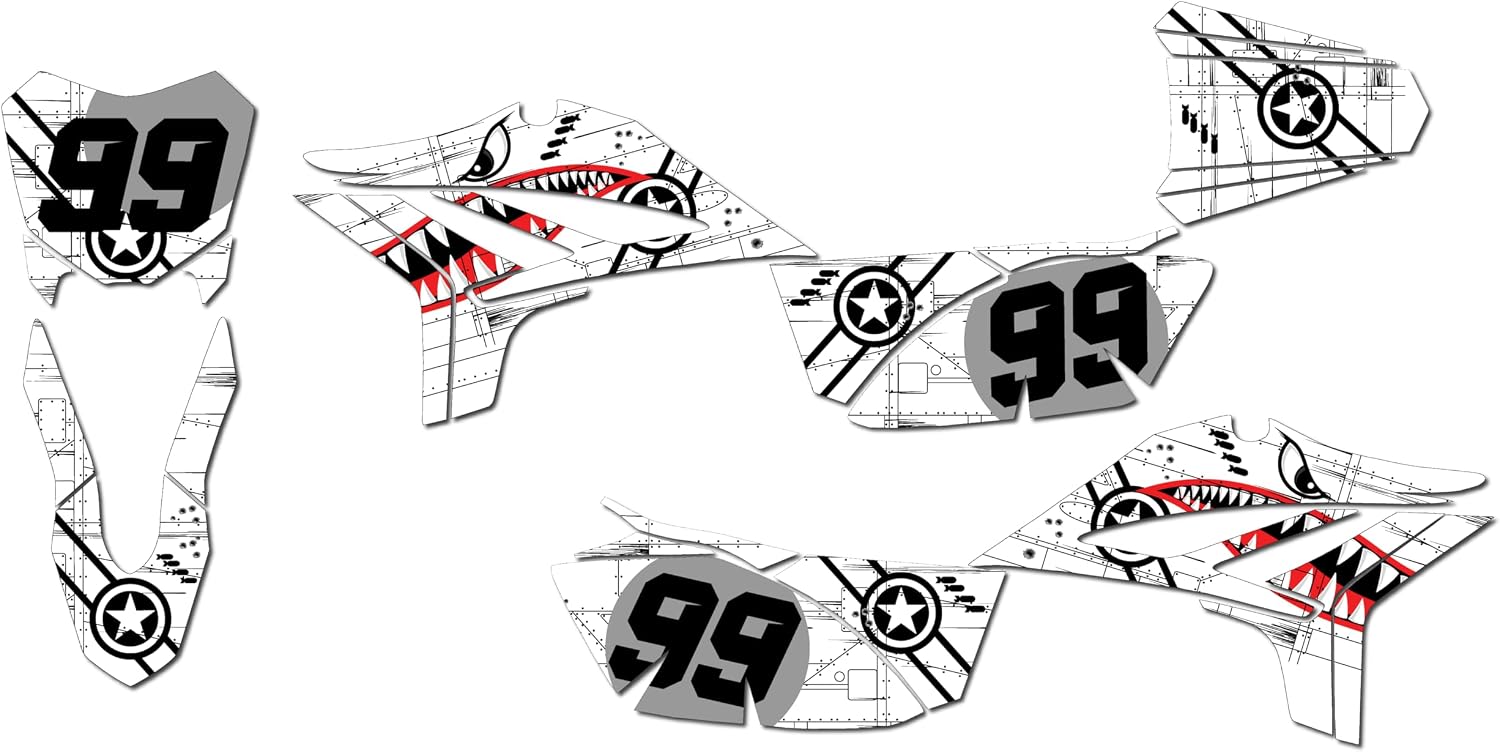Graphics Kit for Apollo RFZ Z20 Z40 (All Years) Predator Series Blue 09 Mil-Dirt bike Custom Racing Graphics Decals Stickers Kit, no-plastics
