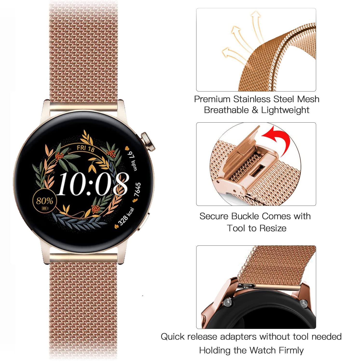 Elegant Smartwatch Huawei Watch Gt2 Rose Gold Huawei Smart Watch