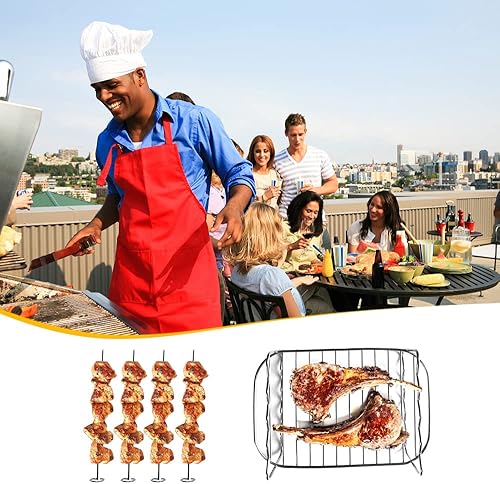 Miniatura 5 de Juego de 6 accesorios antiadherentes para freidora de aire de 8 pulgadas, barril para hornear, pizza, cupcakes, brocheta, tostadas, pinzas de