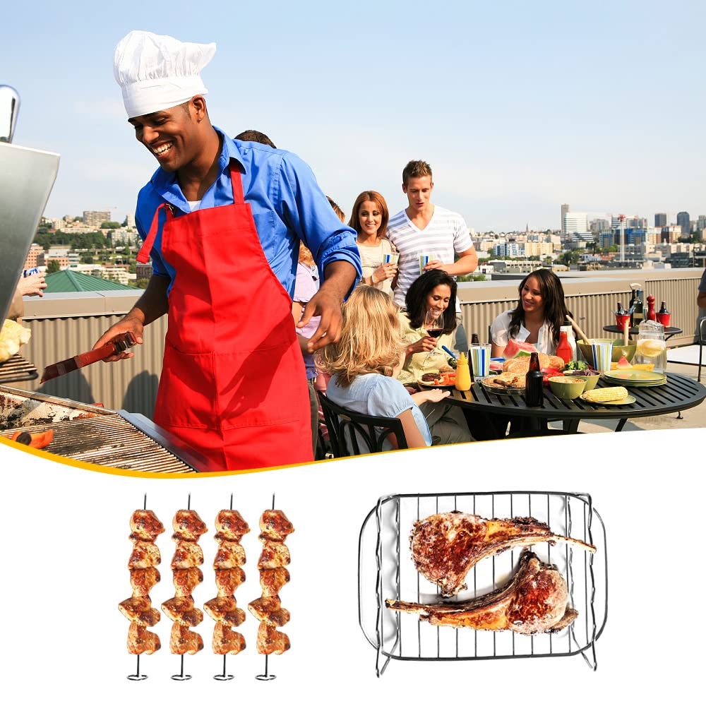 Set di 6 accessori antiaderenti per friggitrice ad aria da 20,3 cm, per torte, pizza, cupcake, spiedini, toast, pinze di ricambio per friggitrice ad aria Foodi DualZone a doppio cestello