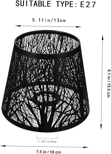 Miniatura 2 de Sombras de lámpara E27, cubierta hueca de luz de sombra de árbol, pantalla de lámpara moderna, pantalla de metal de repuesto para lámparas de mesa