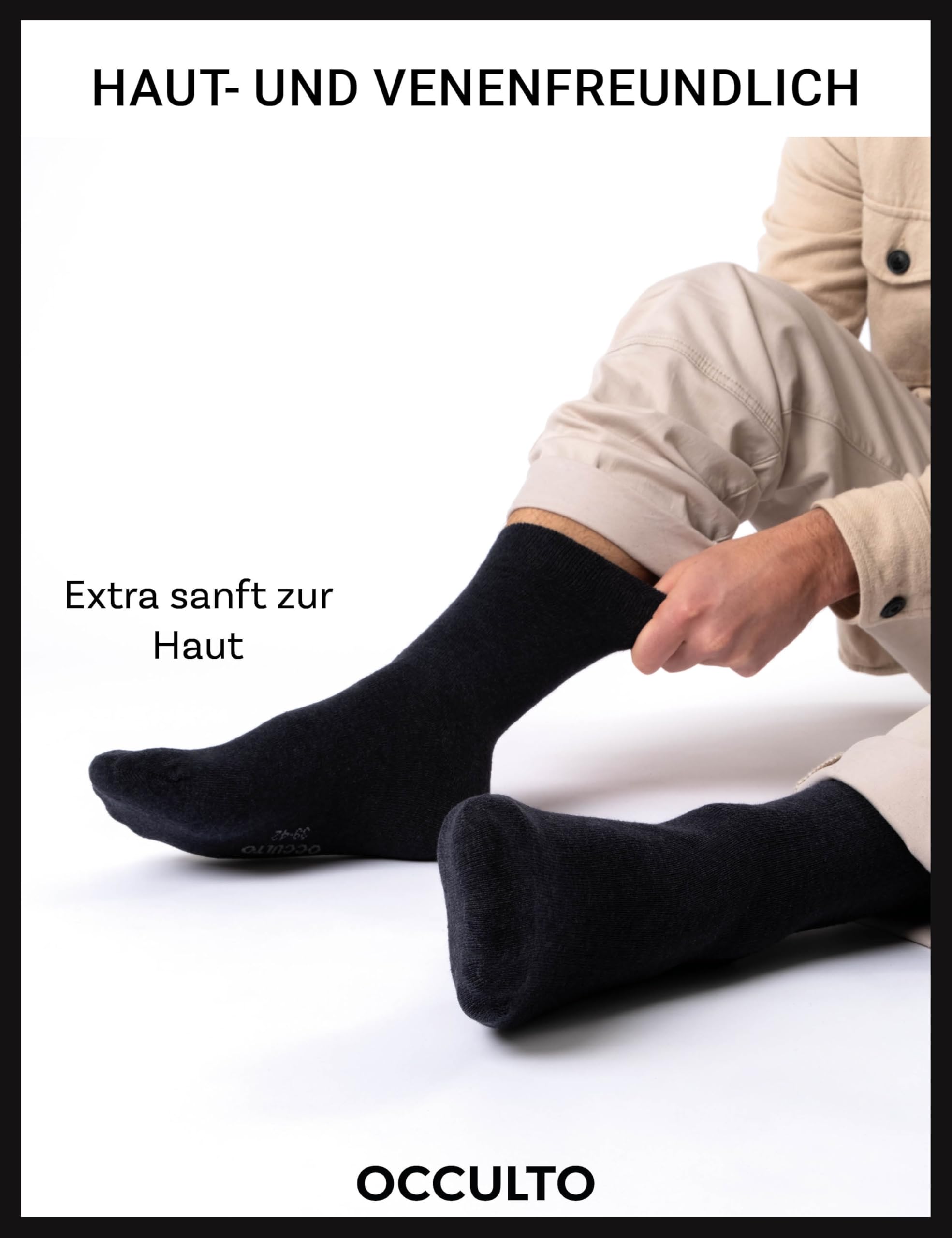 Occulto 10 Paar Diabetikersocken für Herren & Damen ohne Naht ohne Gummibund aus Baumwolle