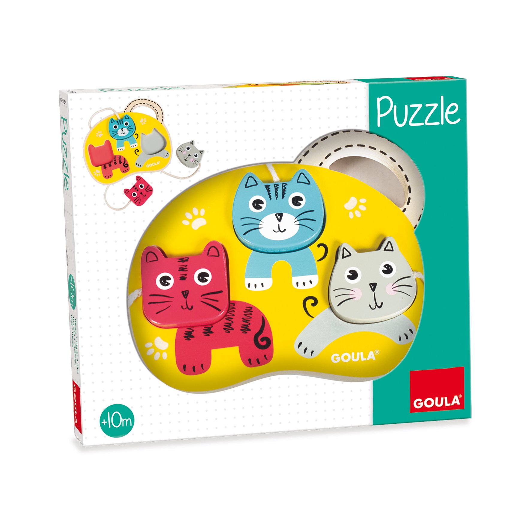 Goula D53460 drewniane puzzle 3 koty