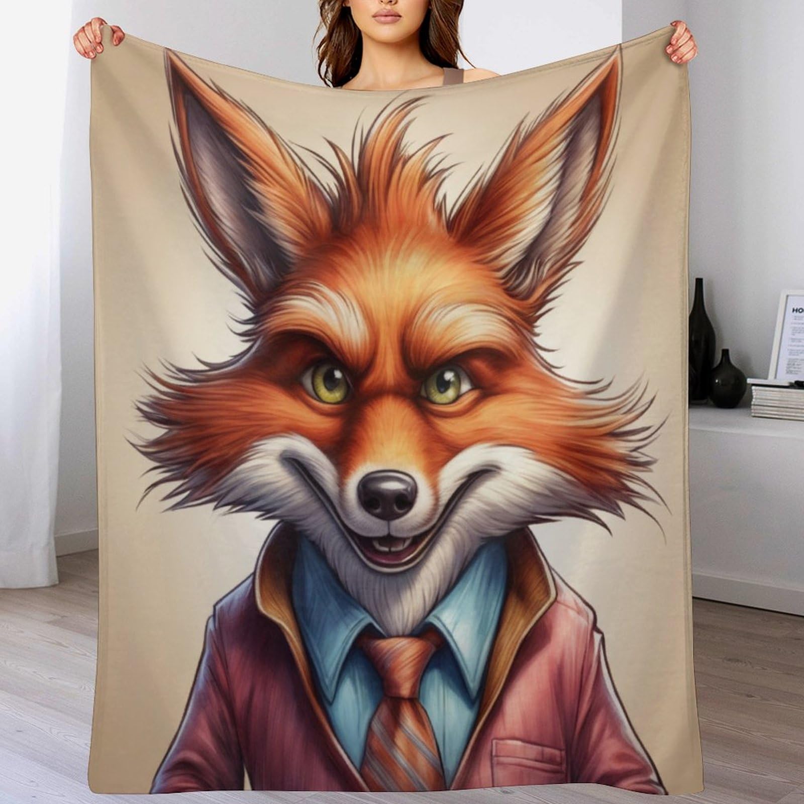 Manta de zorro infantil el regalo original de cumpleaños tela franela suave de 100x130