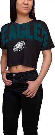 NFL Women's Team Logo Distressed Crop Top Shirt