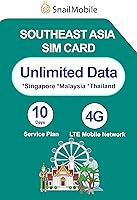 Vista 1 de SnailMobile Singapur/Malasia/Tailandia Tarjeta SIM Plan de teléfono de datos de 10 días de 12 GB con red 4G-LTE